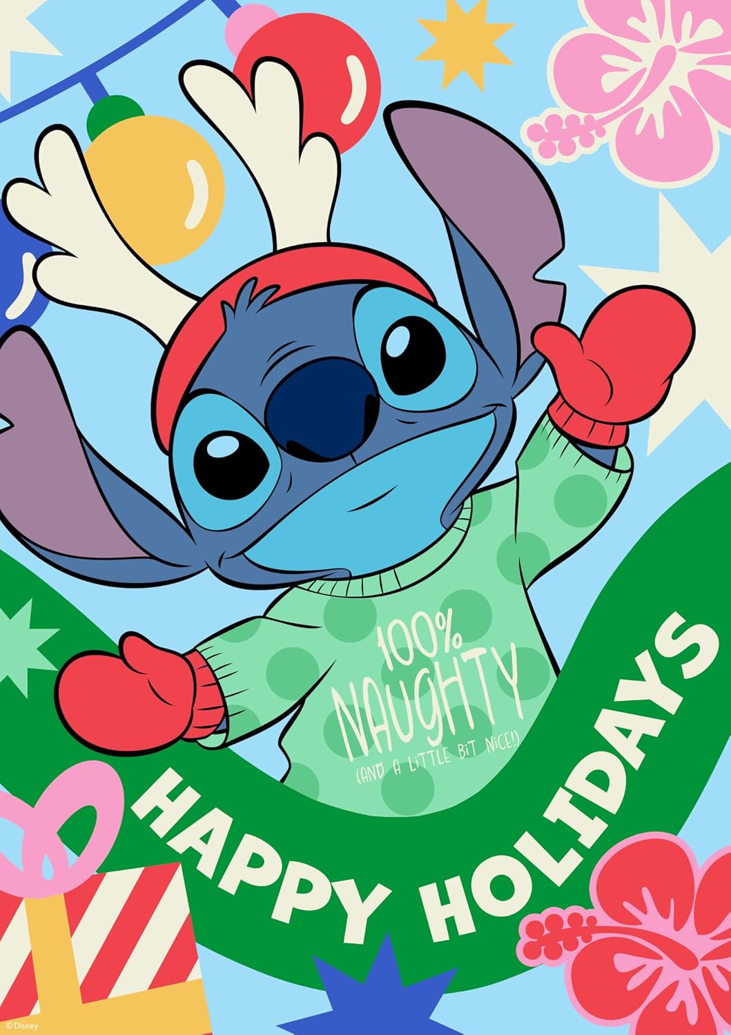 Ceaco - Disney - Lilo & Stitch - Holiday Stitch - 300 Piece Puzzle for Adults - Challenging and Perfect for Game Nights - Finished Puzzle Size 21.25 x 15
