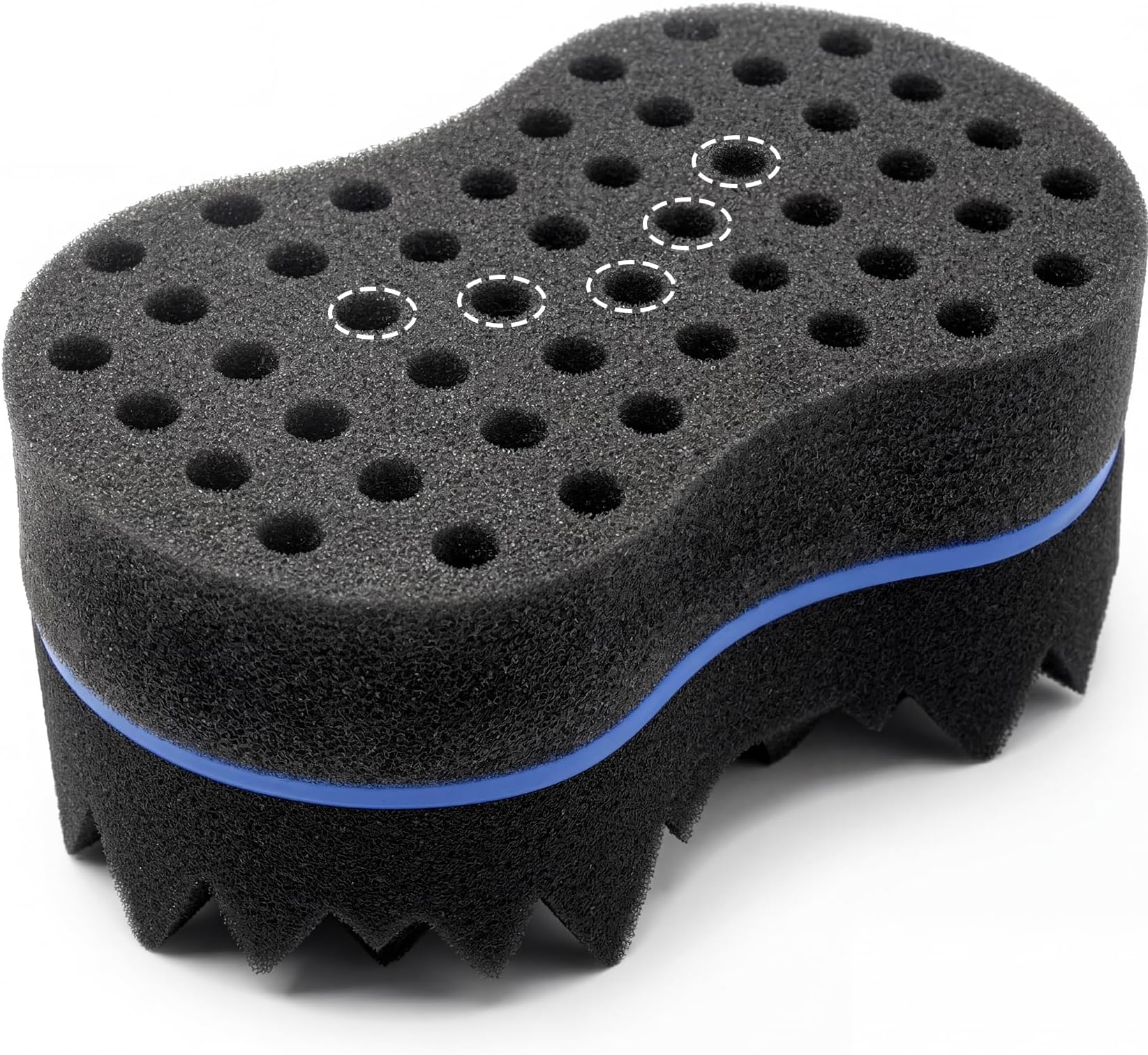 RioRand Double Sided Twist Hair Sponge, Extra Thick 85-90 Shore A Hardness, Large Curl Sponge for Short 4B/4C Coily Afro Hair, for Men Women Home & Barber Use(Pyramid-1PC)