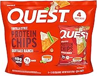 Vista 14 de Quest Nutrition - Chips de proteína estilo tortilla, Buffalo Ranch, 0.67 oz de proteína, 0.14 oz de carbohidratos netos, aperitivo de proteínas sin