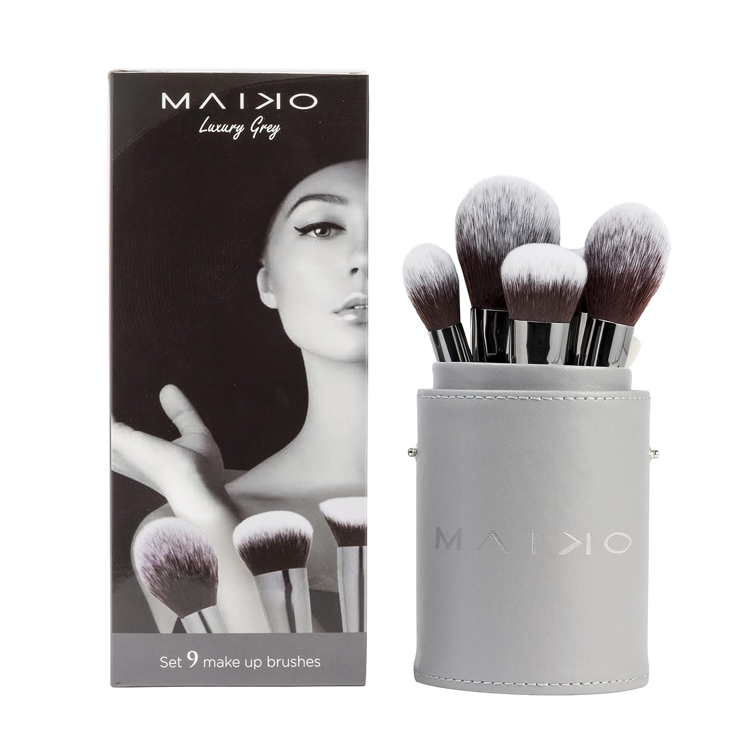 MAIKO Set of 9 Brochas Luxury Grey