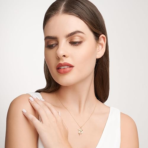 Miniatura 4 de MORGAN & PAIGE . Collar de plata de ley 925 chapada en oro amarillo de 18 quilates con colgante de fénix ascendente para mujer, elegante collar