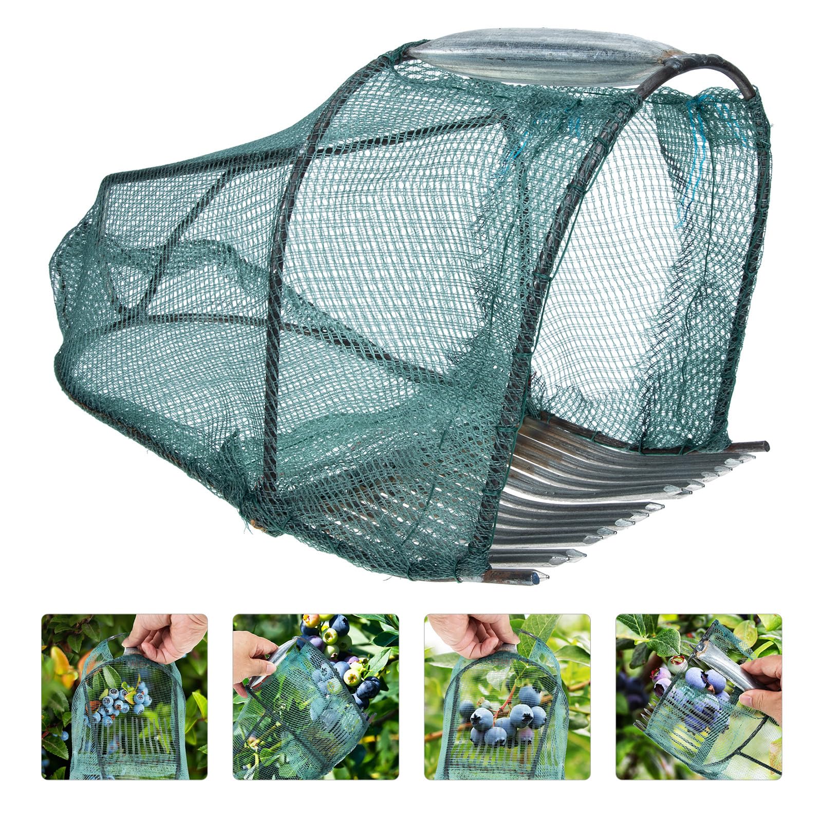 Recolector de Arándanos y Fresas Portátil, Malla y Acero, Ligero Huerto, Recolección Suave de Frutas