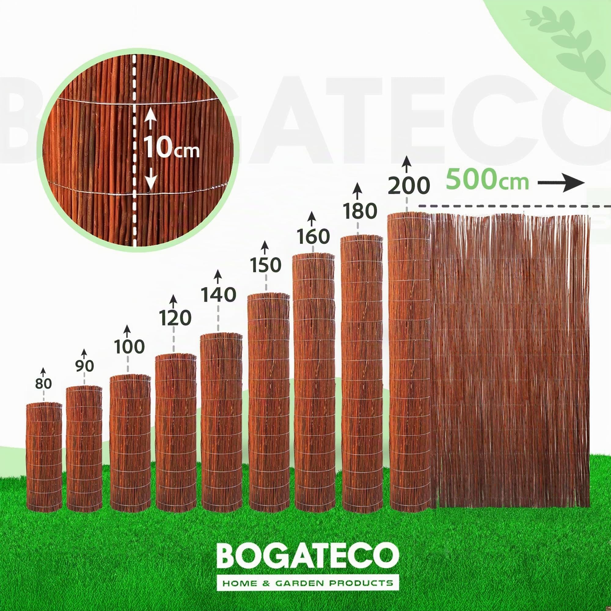 BOGATECO Canisse en Osier Brise-Vue 100x500cm | Clôture Pare Soleil pour Jardin, Balcon et terrasse | Protection Contre Le Vent et Le Soleil |Canisse Brise Parvue Extérieur Jardin Occultant Bois