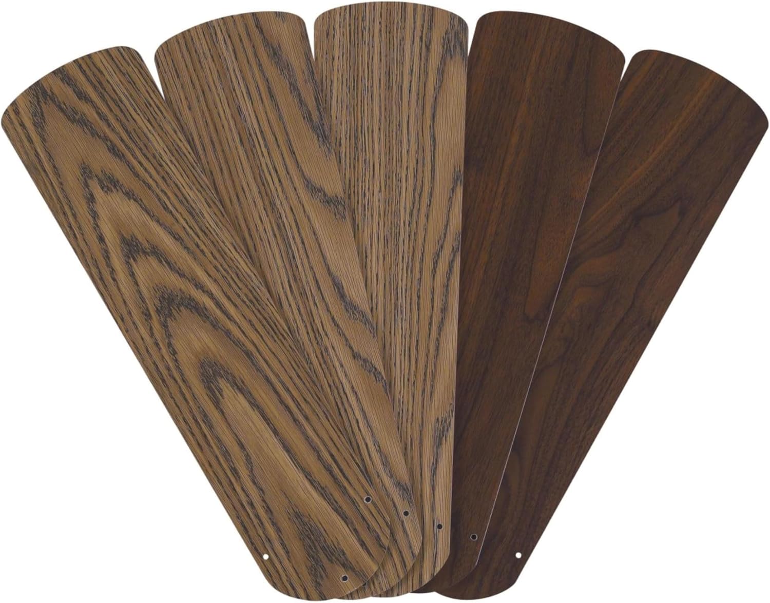 Westinghouse 52-Inch Oak/Walnut Reversible Replacement Ceiling Fan Blades, 5-Pack for Most 52" Fans