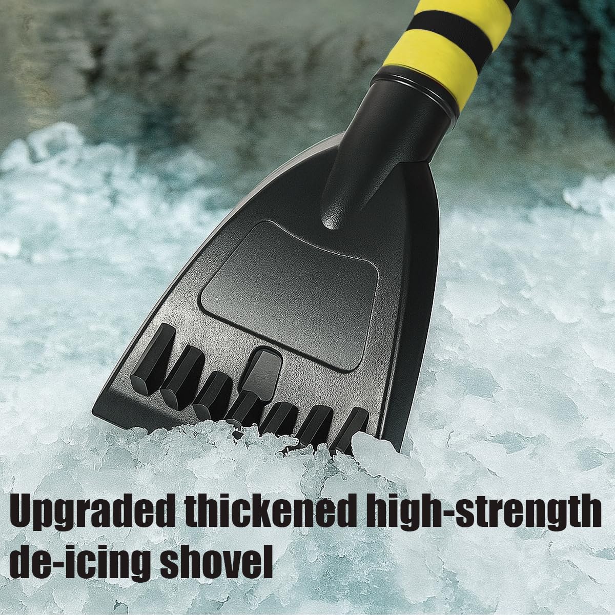 Snow Brush and LCE Scraper for Car Windshield, 2 in 1 39" 360° Pivoting Extendable Vehicle Snow Removal Tool with Foam Grip, Detachable Windscreen Scraper Brush, Universal Fit (Yellow/Black)