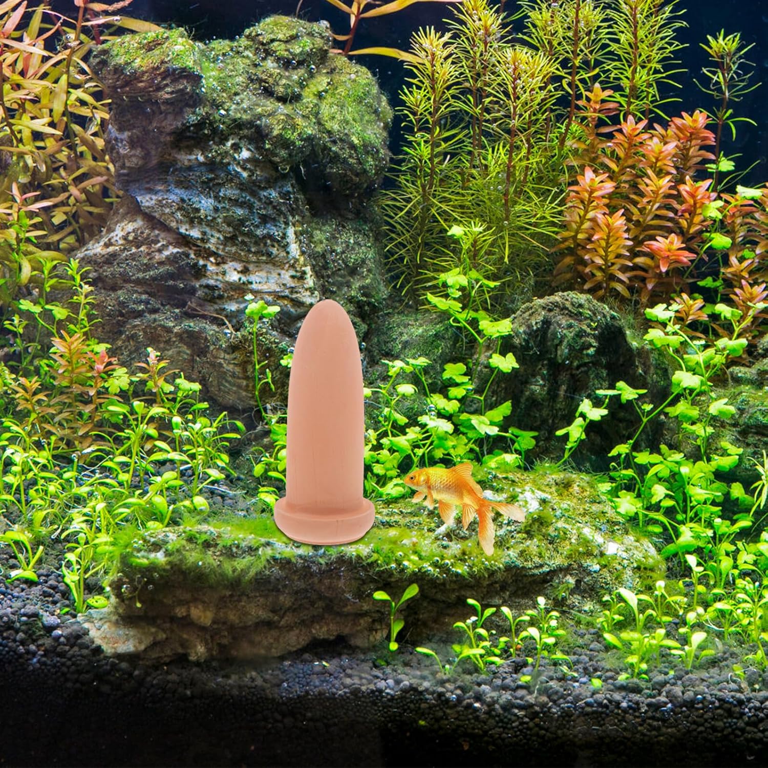 GANAZONO Ceramic Spawning Barrel Fish Breeding Cone for Aquarium Angelfish Shrimp Eggs Breeding Bucket 6.69X3.93X3.93In Fish Breeding Tool with Water Purifying Function