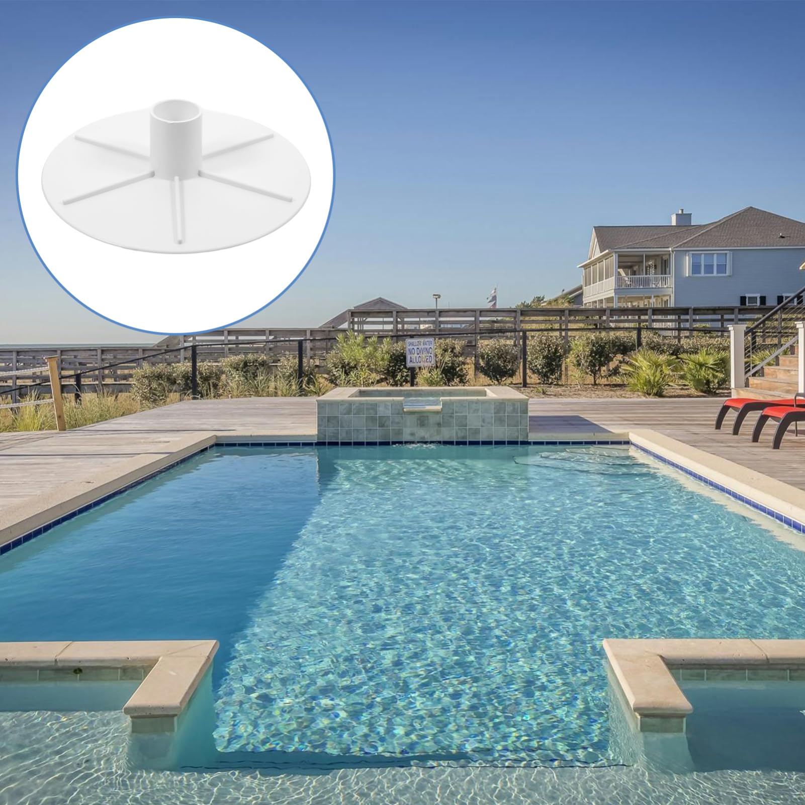 TOYANDONA 5 Pièces Plaque Adaptation pour Skimmer de Piscine Couvercle pour Aspirateur de Piscine Accessoire Compatible avec Skimmers Inground pour Entretien de