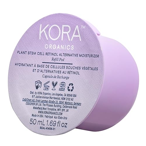 KORA Organics Recarga de crema hidratante alternativa de retinol de células madre vegetales, mezcla alternativa de retinol activo suaviza las