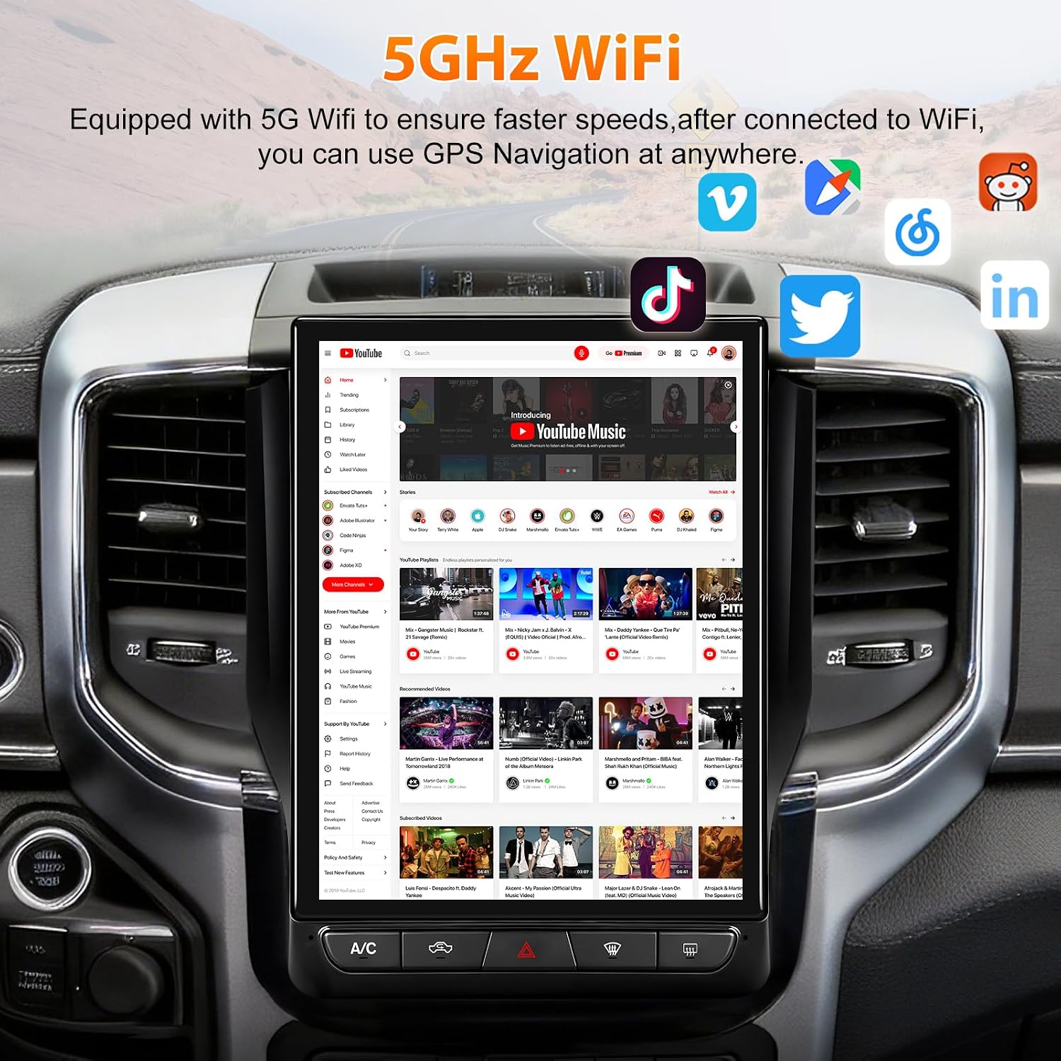 Junsun 8Core Car Radio Stereo for Dodge RAM 2019-2023 with Wireless CarPlay Android Auto Bluetooth FM 5GWiFi【4GB+64GB】 image 4