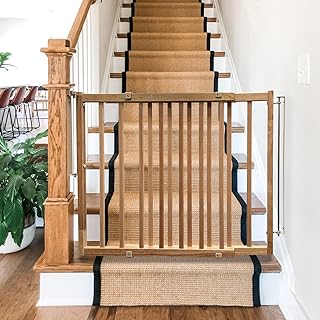 Cardinal Gates SS30 Stairway Special Baby Gate for Top of Stairs - Adjustable Indoor Dog Gate - Wooden Safety Gate for Kids & Pets - Can be Installed at Angles - 29.5 to 49 Inches Wide - Wood