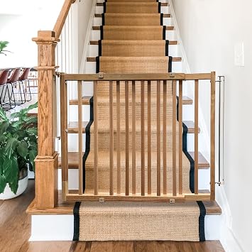 Cardinal Gates SS30 Stairway Special Wood Baby and Pet Gate, 29.5-49 in | Wood baby and pet gate with one-hand latch, two-way swing and angle-mount hardware