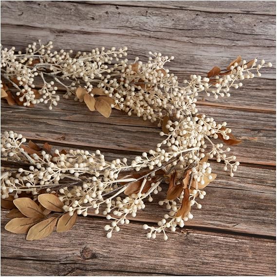 Hobby Lobby Cream & Berry Leaf Fall Garland 6 Feet