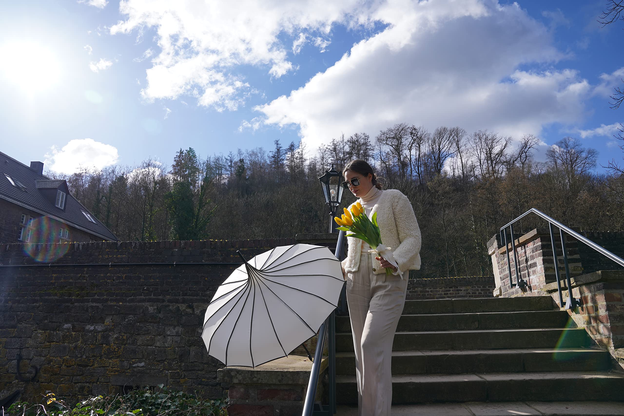 VON LILIENFELD parasol Justine ślubny parasol ślubny pagoda