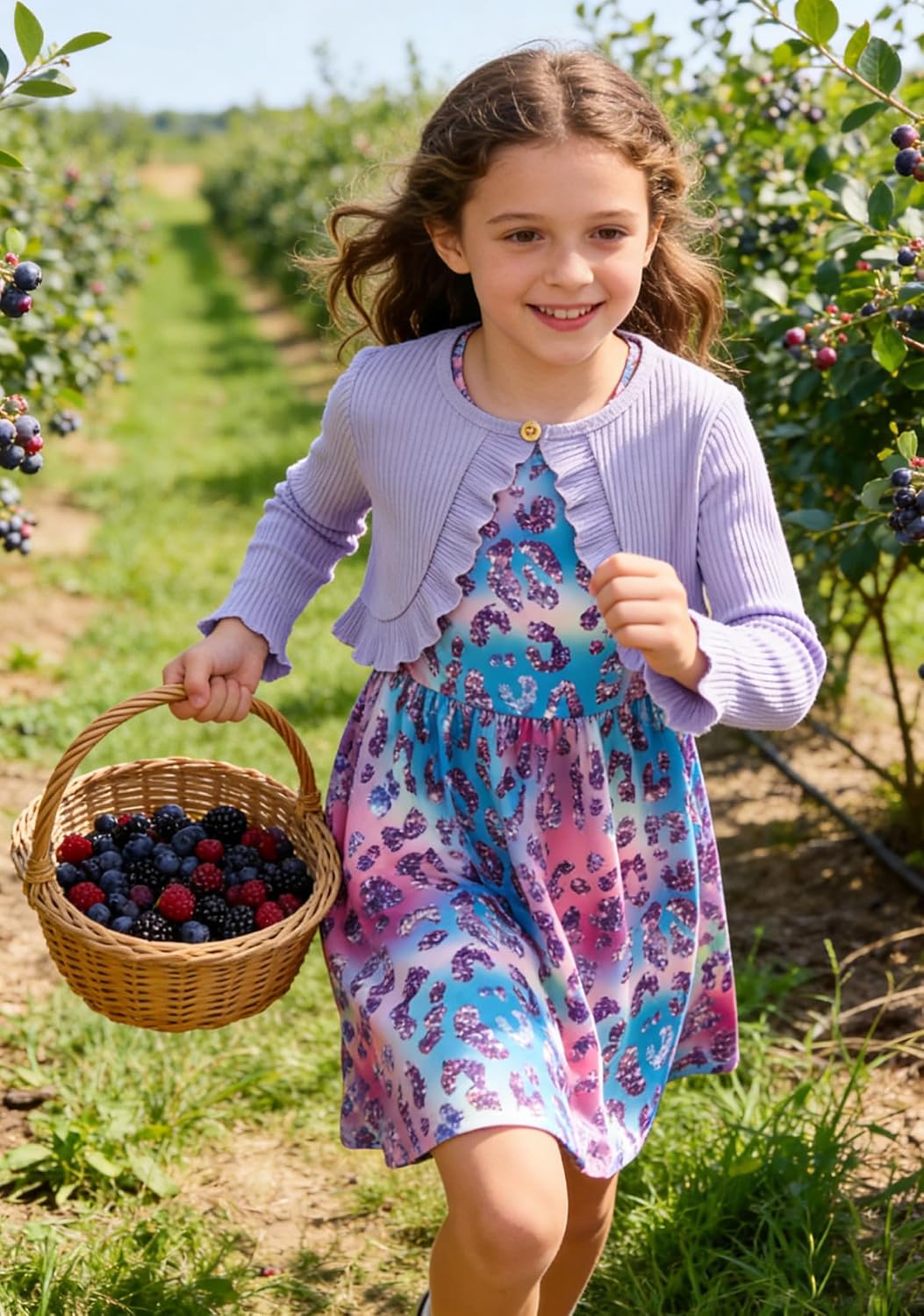 Toddler Girl Sleeveless Dresses and Long Sleeve Ruffle Cardigan 2 Piece Fall Outfits