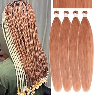 Light Brown Braiding Hair Pre Stretched Rose Brown Hypoallergenic Prestretched Braiding Hair Extensions Ez Braid Synthetic Knotless Braids