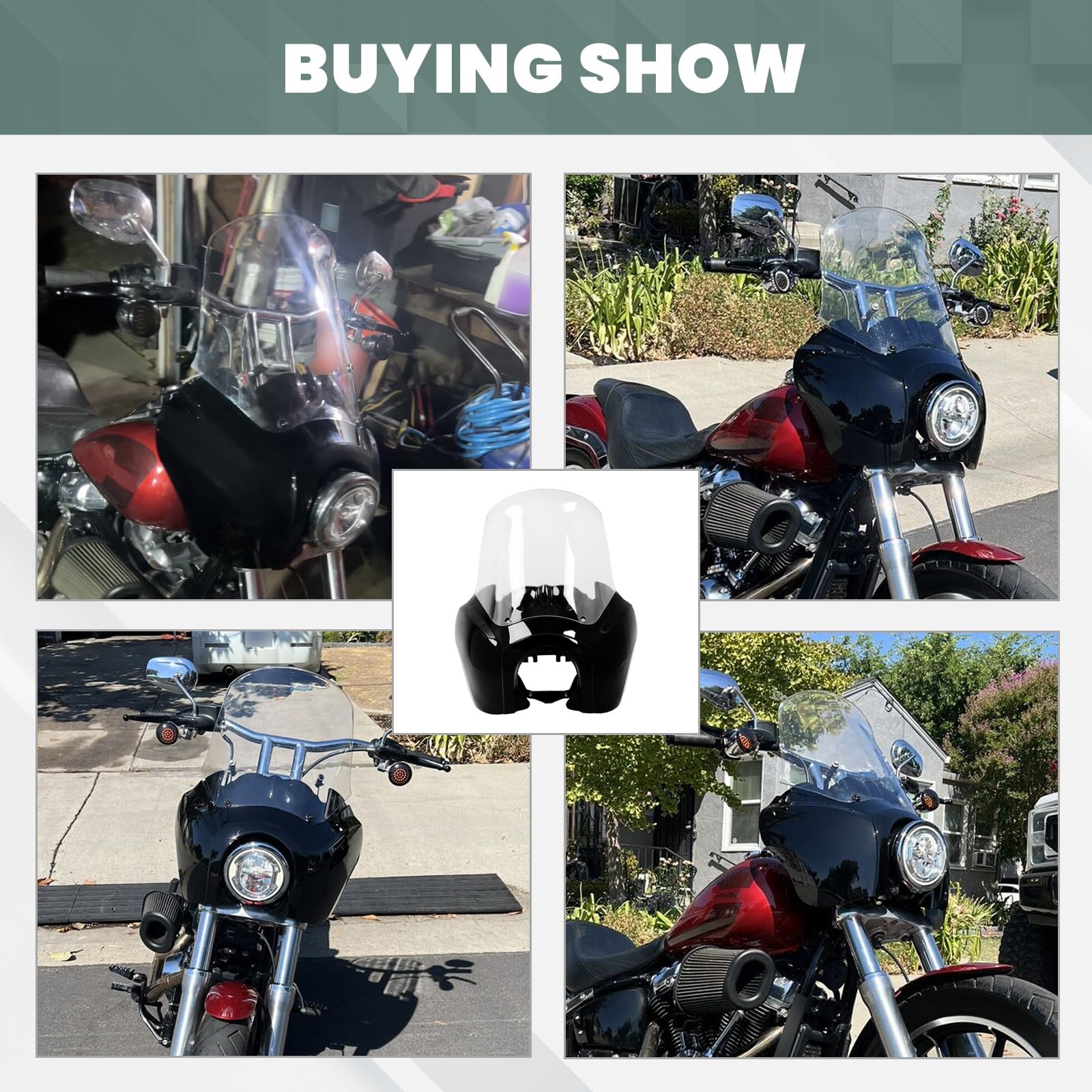 For Harley Dyna FXDXT T-Sport Front Headlight Fairing Cover W/ 15'' Windshield E - Foto 3