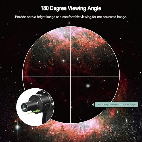Miniatura 32 de Astromania Buscador de alcance 9x50, ángulo recto de imagen correcta, buscador de telescopio óptico, totalmente multicapa para telescopio
