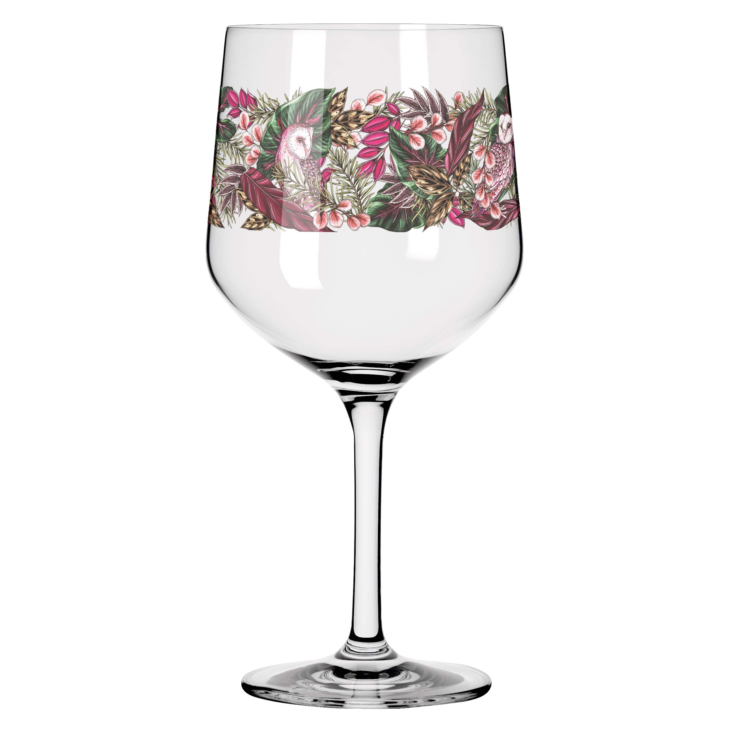 Ritzenhoff 3691002 Bicchiere da gin 700 ml - Serie Schattenfauna Set No. 2-2 pezzi, Leopardo & Gufo - Made in Germany