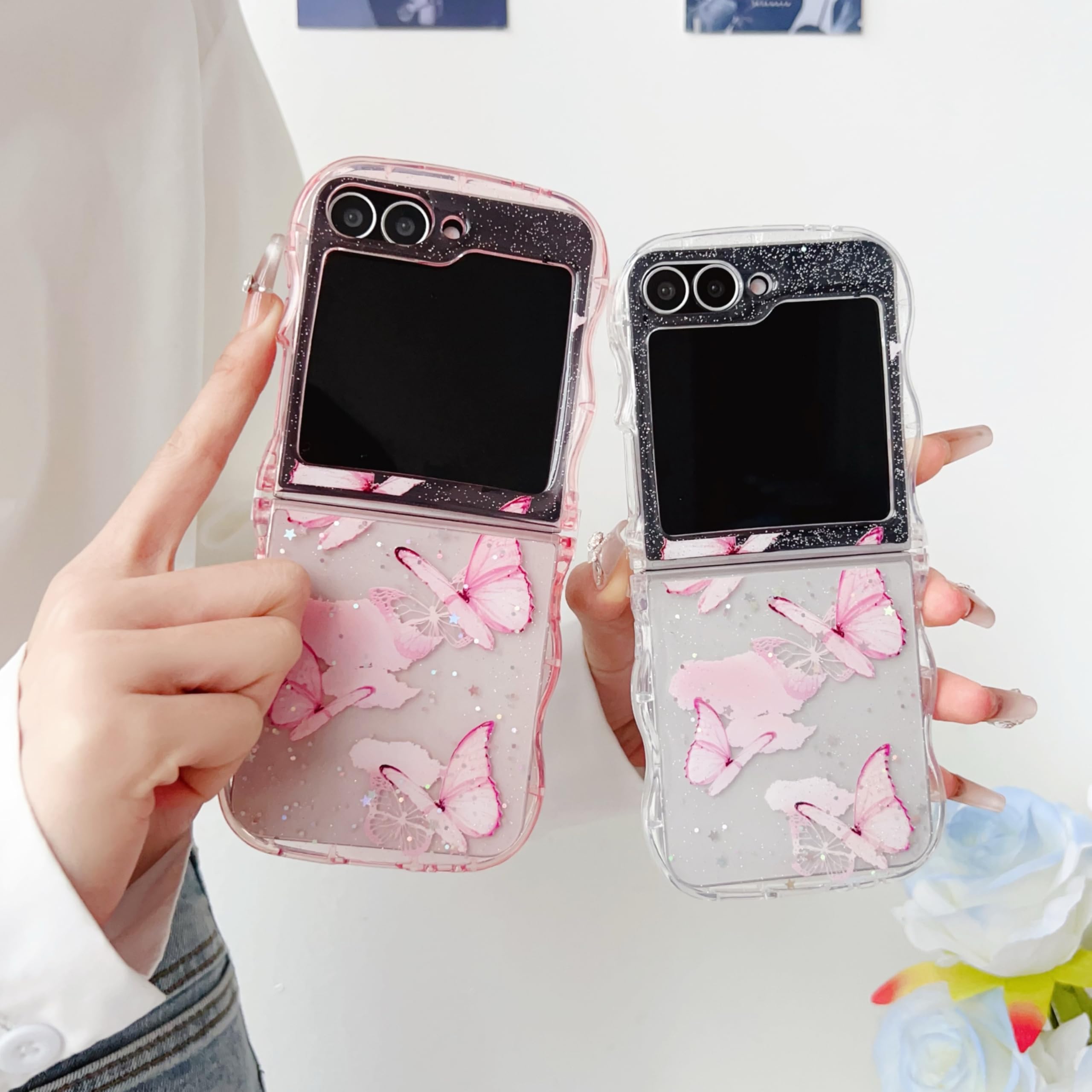 Amazon.com: UEEBAI Wave Butterfly Case for Samsung Galaxy Z Flip 5