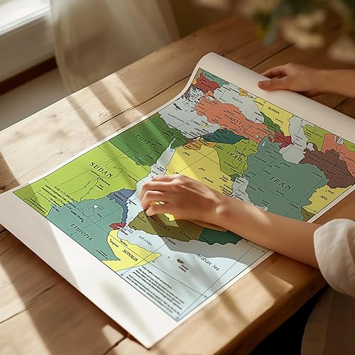 Miniatura 3 de Mapa de la CIA de Oriente Medio – Iraq Irán Israel Póster Político 2003 – Palestina, Franja de Gaza, Cisjordania, Líbano, Irán, Irak – Guerra en