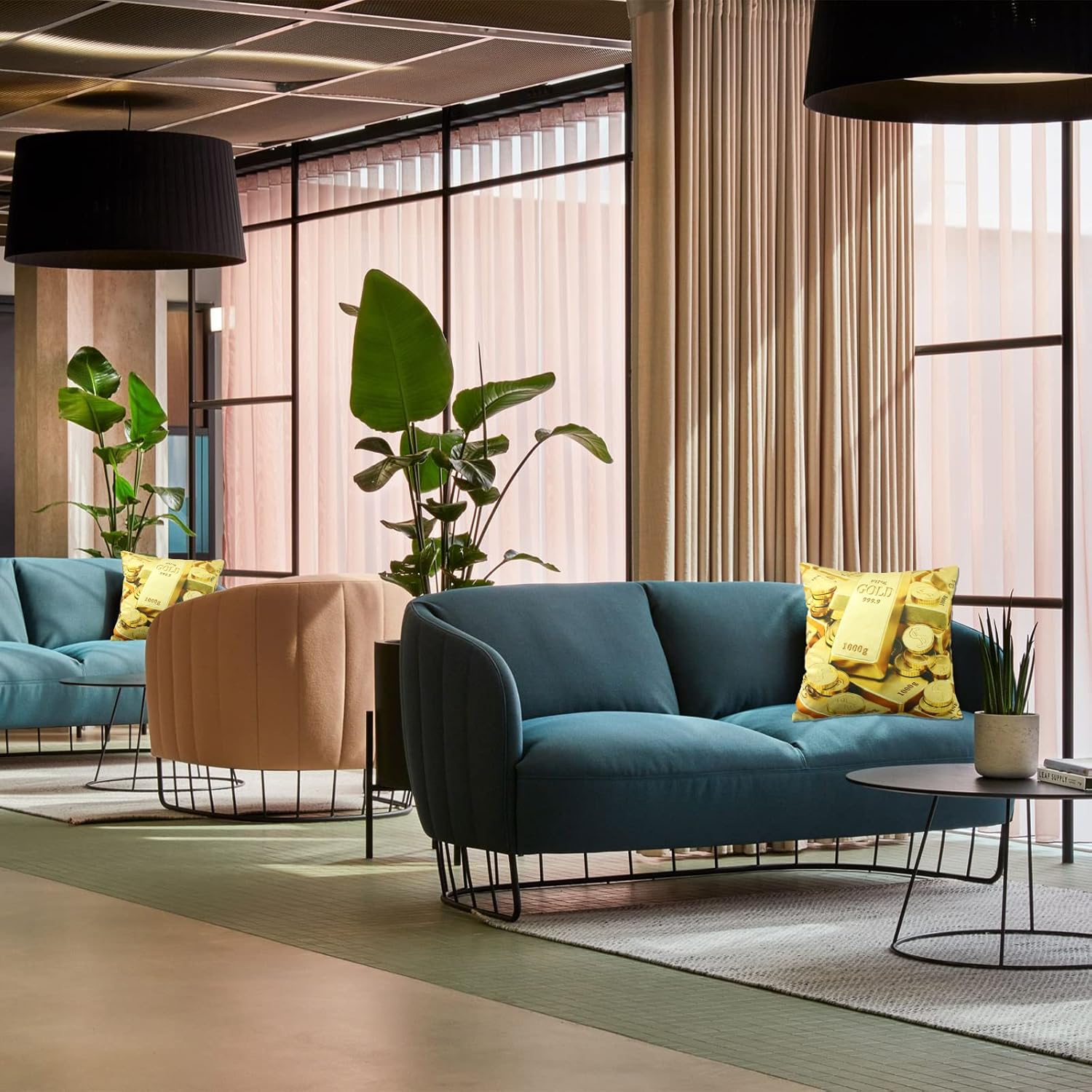 Gold Throw Pillow Covers Set of 2 18*18 Golden Pillow Case Decorative Pillow Covers Luxury Pillow Covers