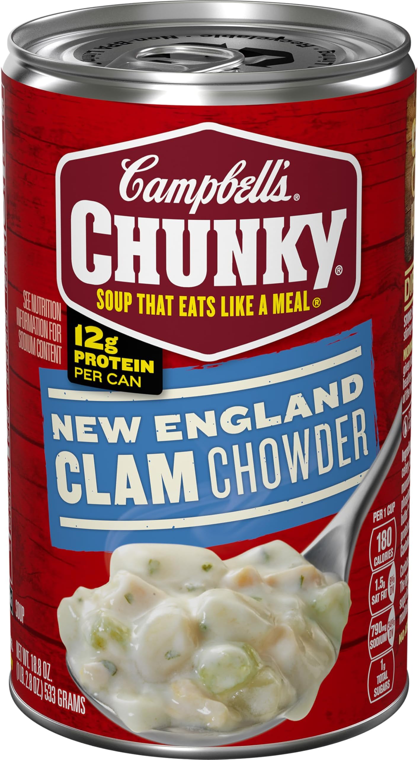 Campbell's Chunky Soup, New England Clam Chowder, 18.8 Oz Can