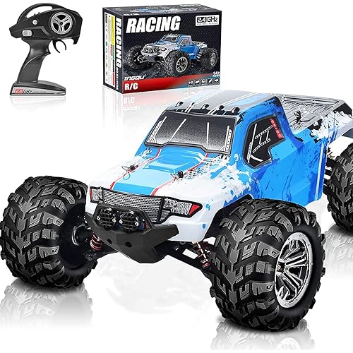 1:10 Scale High Speed 60km/h 4WD Off-Road RC Car 2.4Ghz Brushless Remote Control Monster Truck (Brown Black)