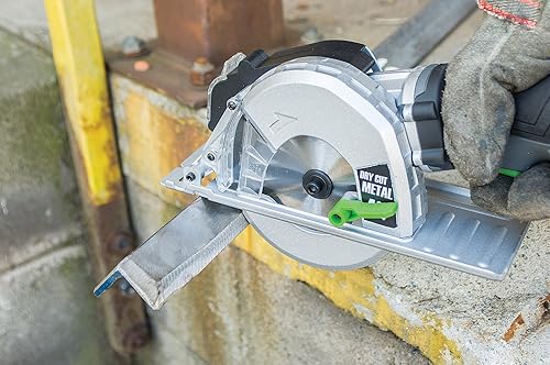 Miniatura 7 de Genesis GMCS547C - Sierra circular compacta con agarre de control de 5.8 amperios y 4-34 pulgadas para corte de metales con colector de virutas y