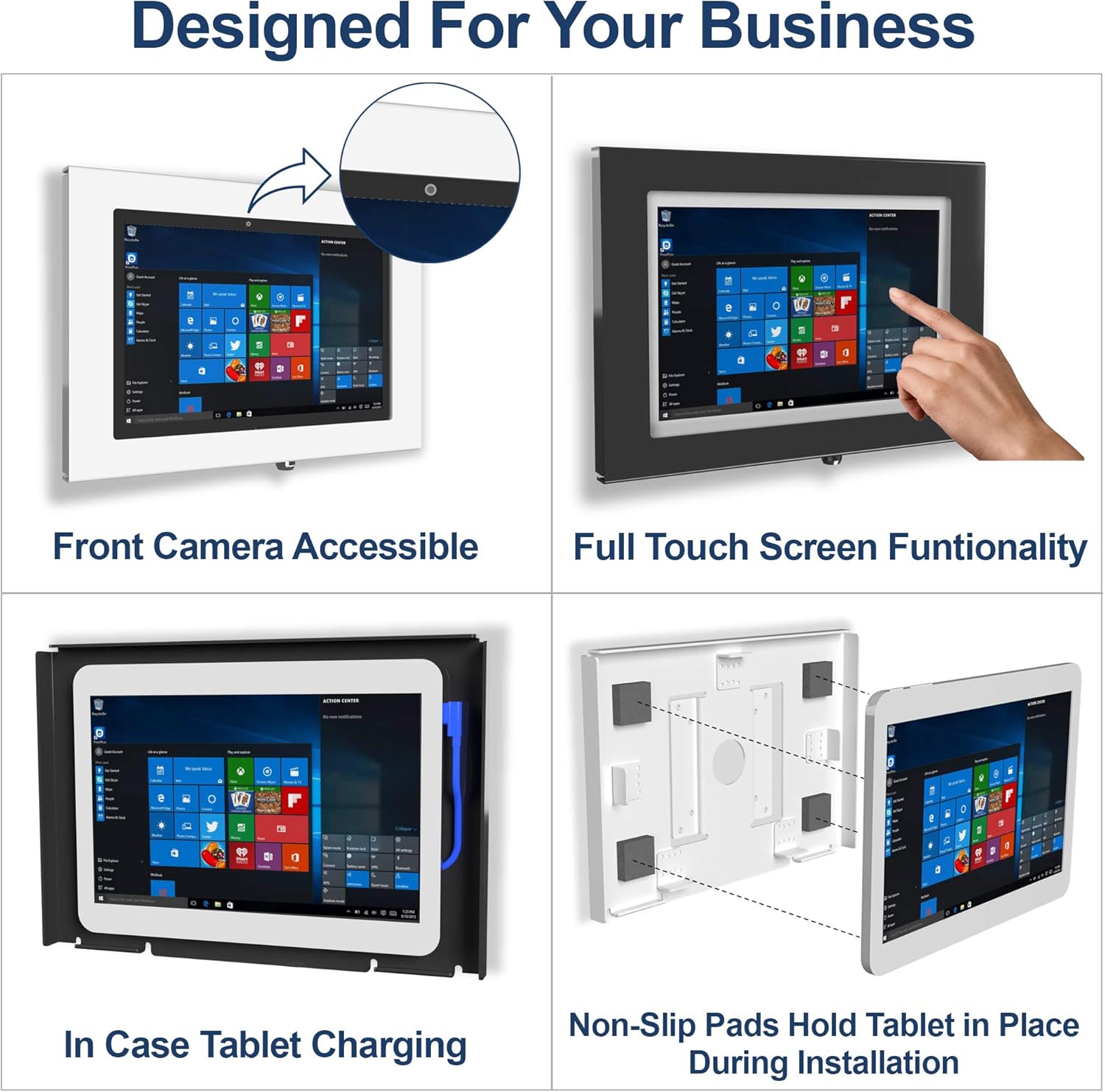 TABcare Locking Anti-Theft Security Metal Case for Microsoft Surface Go 1/2/3/4 Tablet Supports VESA, Wall Mount (Surface GO, Black)