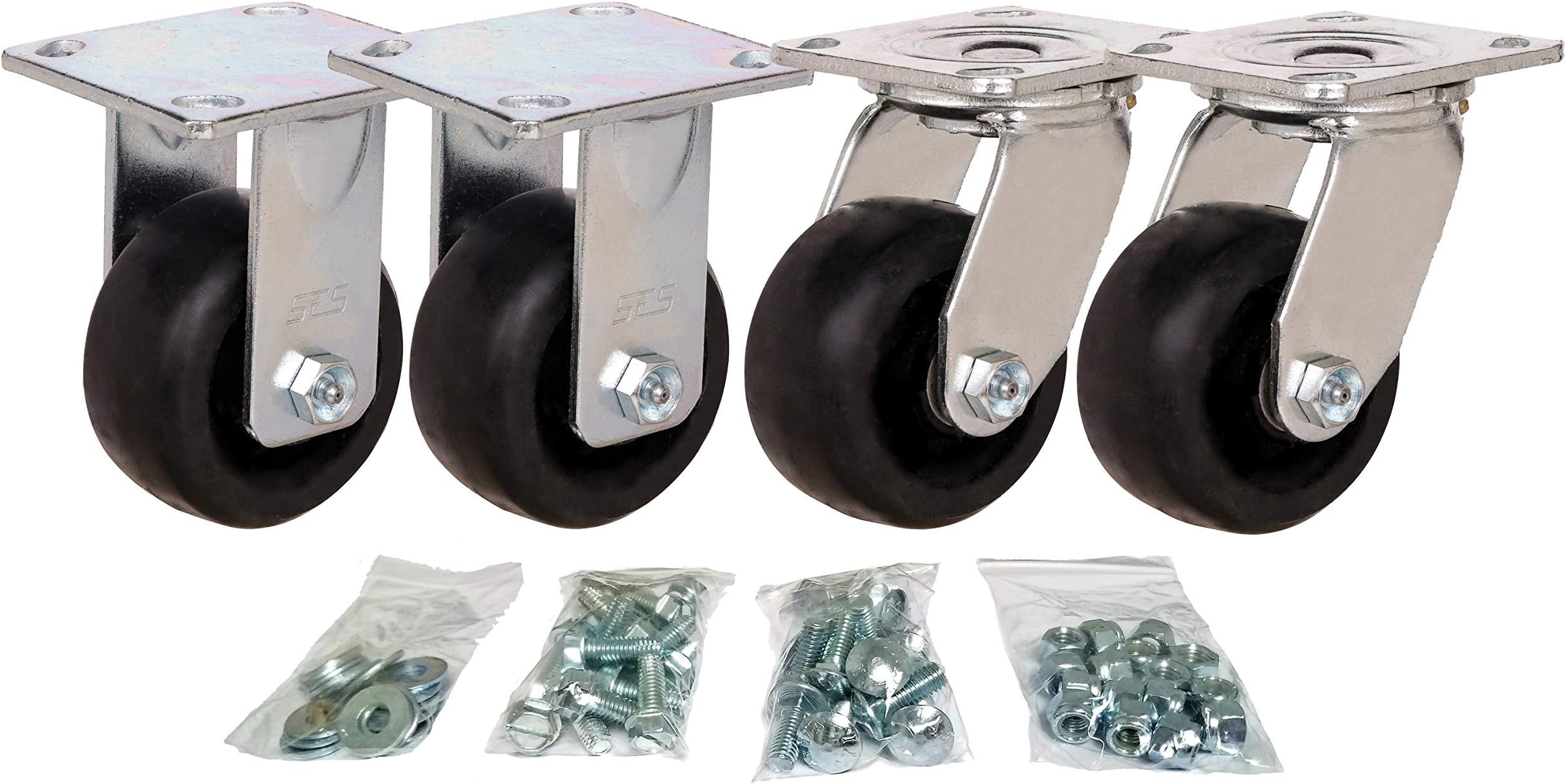 Toolbox Caster Set | 4" for Greenlee, Knaack and Other Job Boxes | All Mounting Hardware Included