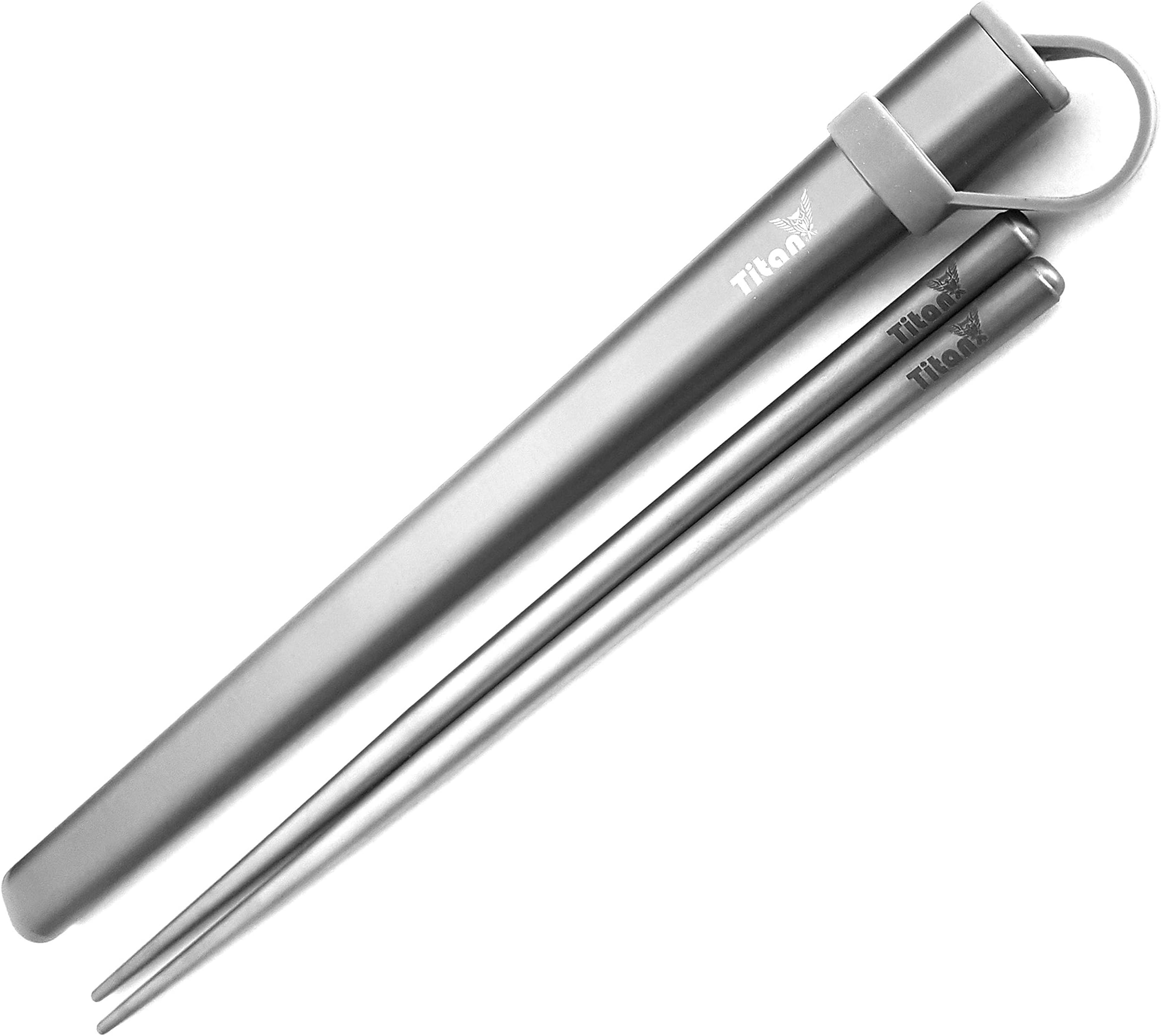 Titanium (TI) Super Strong Lightweight Professional Chopsticks Drawstring Breathable Storage Bag - Please select style - By TitanOwl (9" with Aluminum Case)
