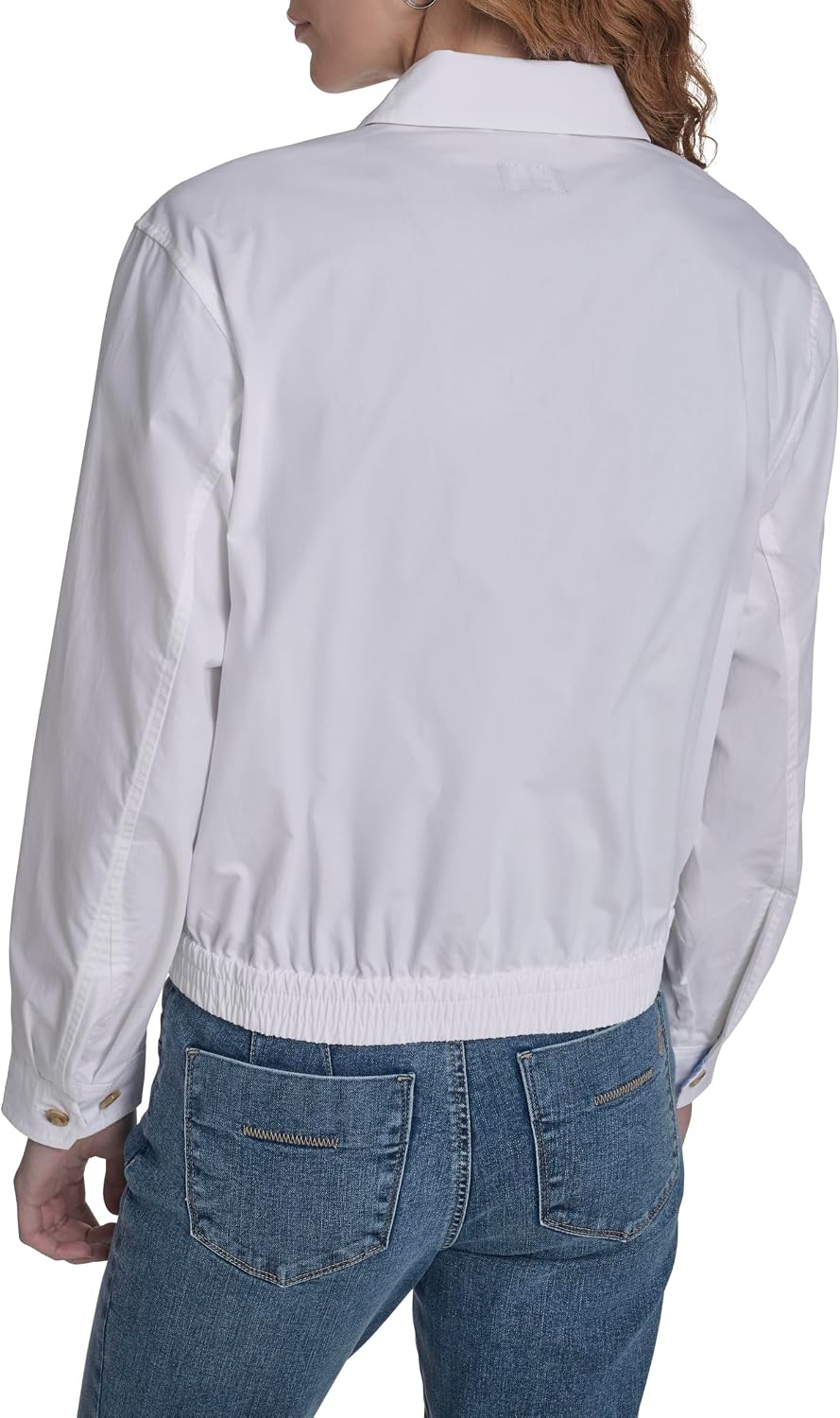 Nautica Women's Long Sleeve Cotton Collared Zip Front Jacket
