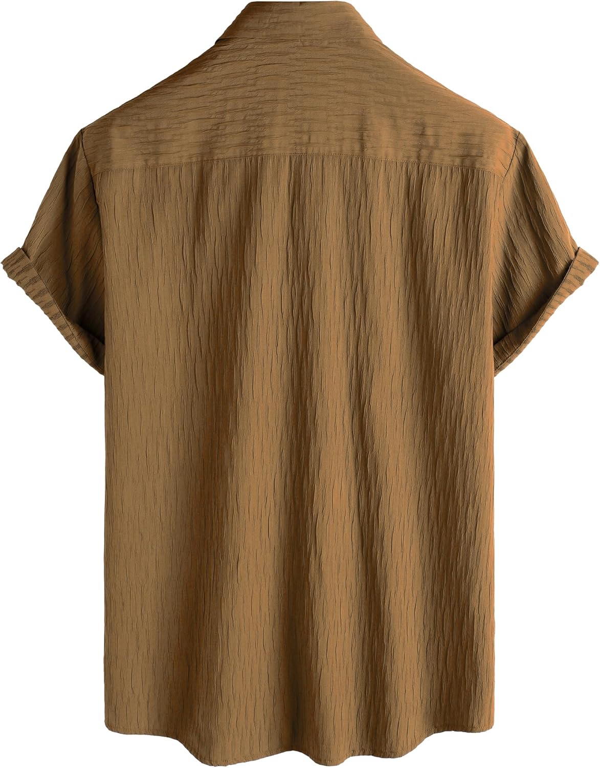 VATPAVE Mens Casual Button Down Short Sleeve Shirt Tropical Textured Summer Shirt Beach Hawaiian Shirts with Pocket - Image 5