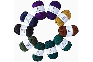 hejin 10X50g Assorted Yarn Set 550 Yards Perfect for Knitting, Crochet, Macrame Craft