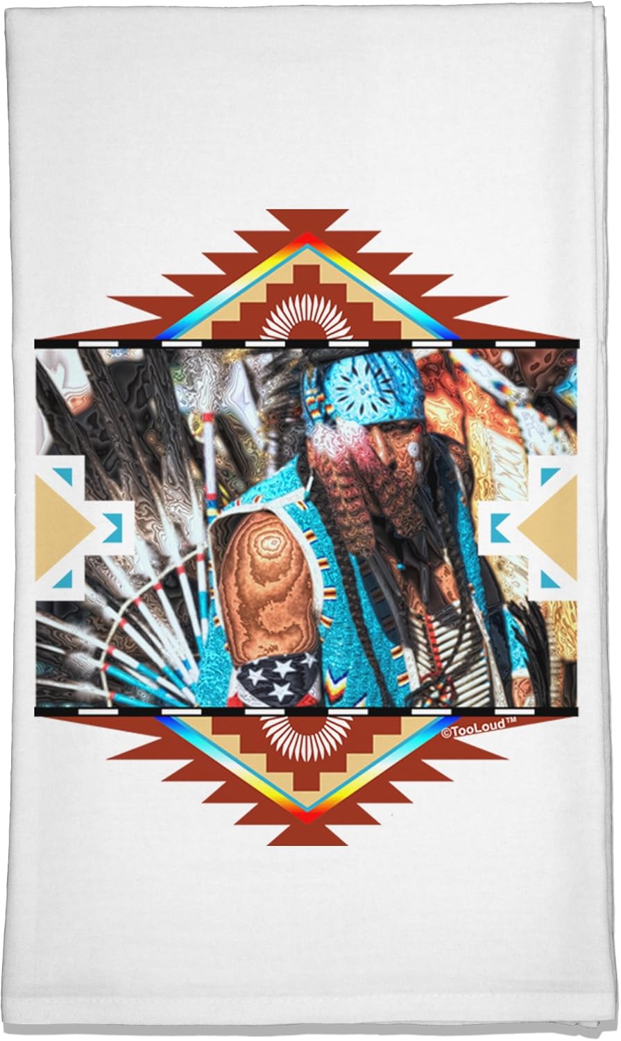 TOOLOUD Native American Dancer 2 Flour Sack Dish Towel