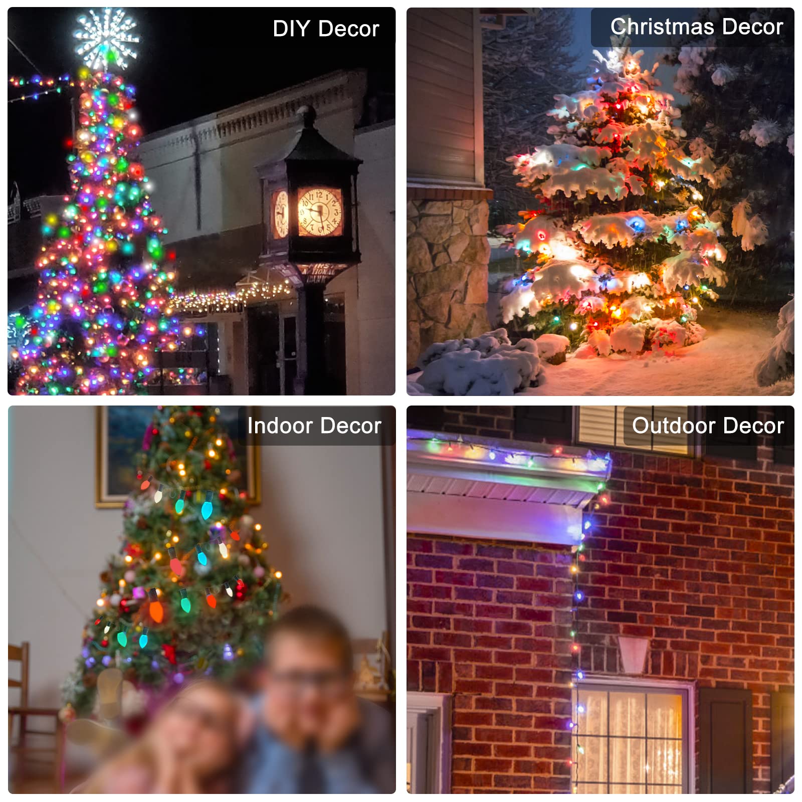 CHYSUPER C7 Christmas Lights - 25FT Multicolor Vintage Outdoor