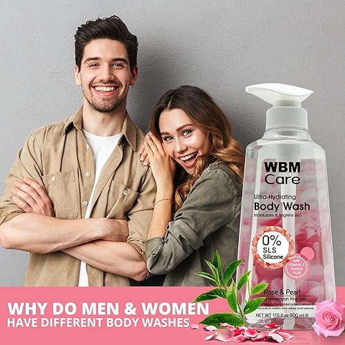 Miniatura 8 de Care Gel de baño, para todo tipo de piel, formulado con rosa y perla, hidratante profunda con sal rosa del Himalaya, gel de ducha, 17.5 onzas