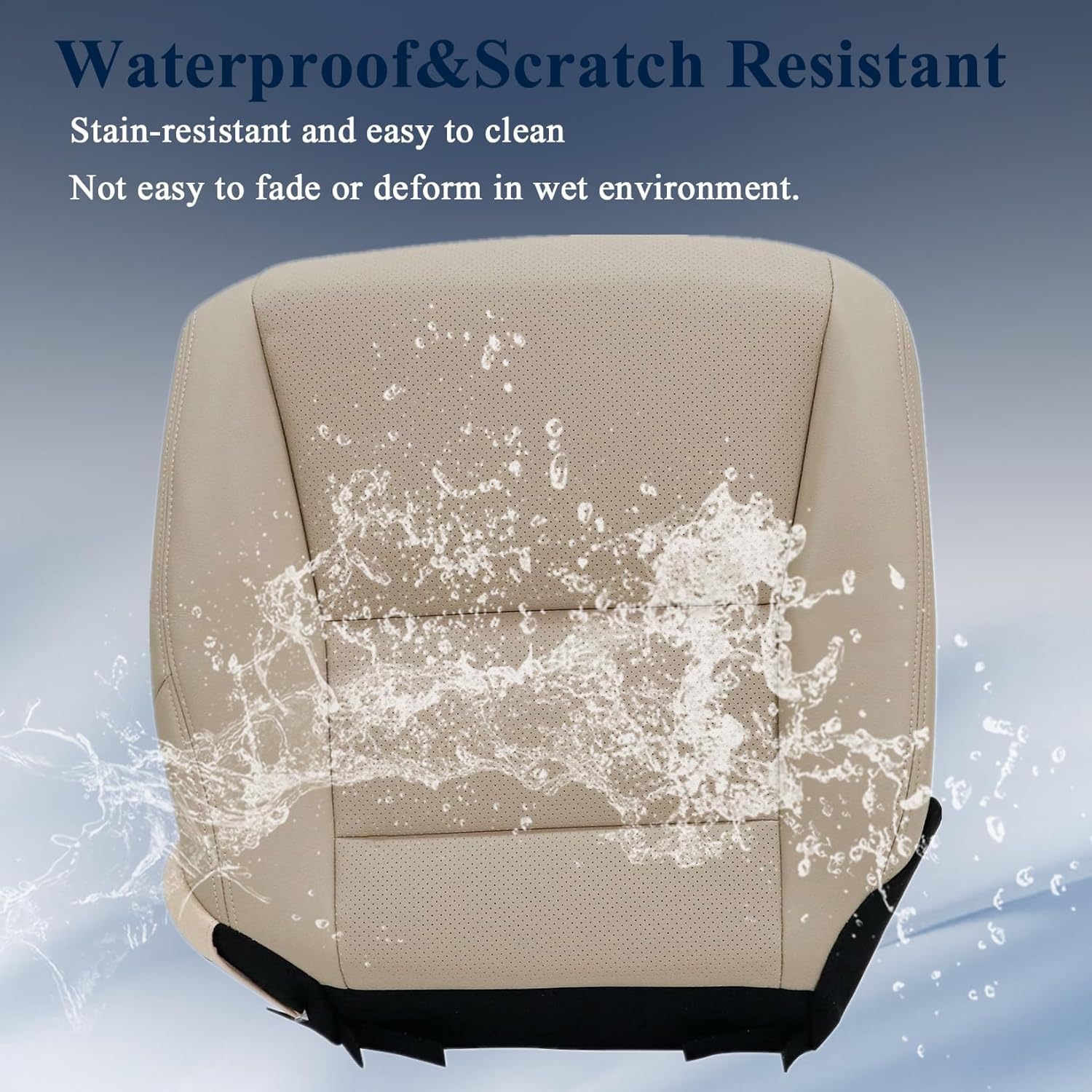 NLQR Front Driver Side Bottom Replacement Seat Cover Microfiber Leather Tan Compatible with Honda Accord Sedan 2013 2014 2015 2016 2017