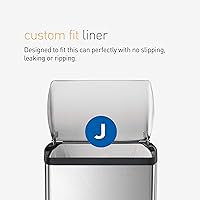 Vista 7 de Simplehuman - Cubo de basura rectangular para cocina de 38 litros / 10 galones, con pedal, de acero inoxidable cepillado