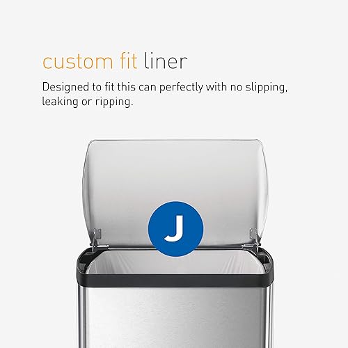 Miniatura 10 de Simplehuman - Bote de basura con tapa abatible acero inoxidable 30 litros