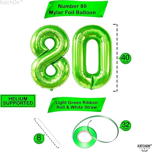 Miniatura 57 de KatchOn, Globos gigantes negros del número 80, 40 pulgadas, decoraciones de feliz cumpleaños 80 para mujer, globos de cumpleaños de 80 años