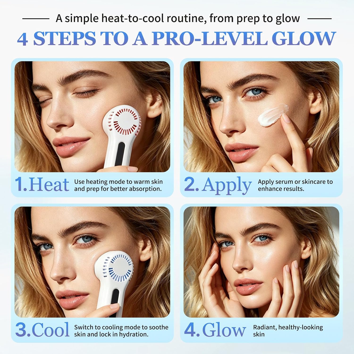 Face Massager Wand Cold and Heat Depuffing Roller for Eye Puffiness and Dark Circles, Adjustable Temperature Portable Skincare Beauty Device for Glowing Skin