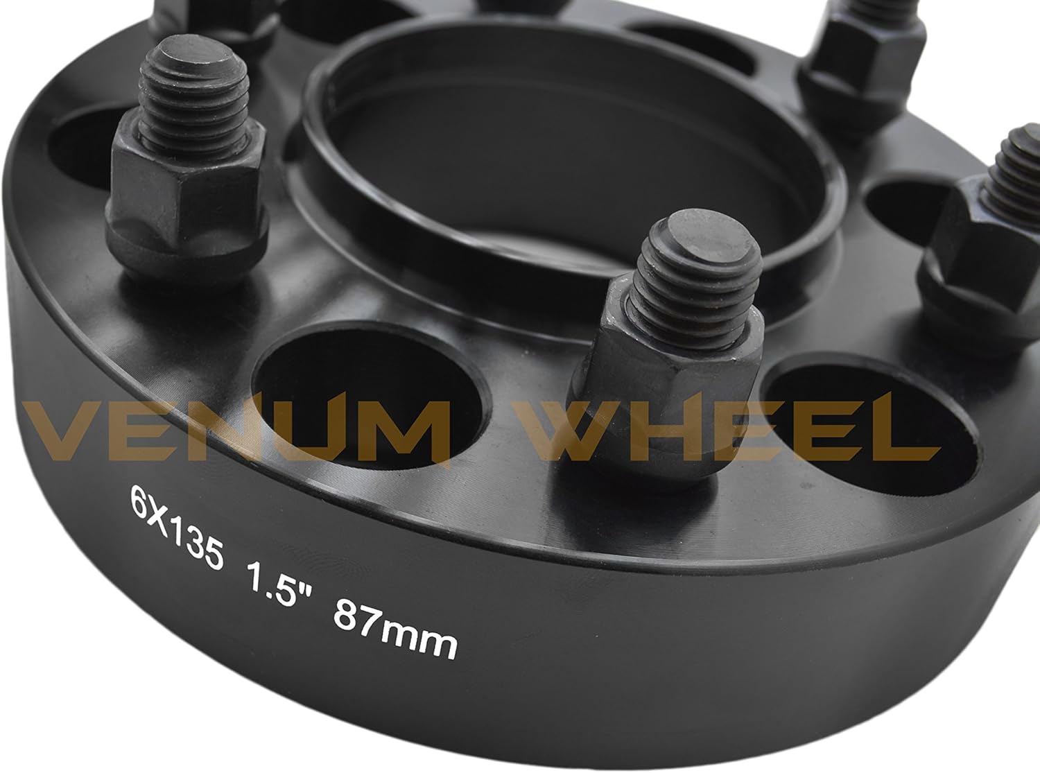 2015-2018 New Model adapters Set Compatible with Ford F-150 Raptor Expedi 1.5" Thick Black Hub Centric Wheel Spacers 6x135 MM Adapters Forged 6061 T6 Aluminum 87 mm Hub Diameter Thread Pitch M14x1.5
