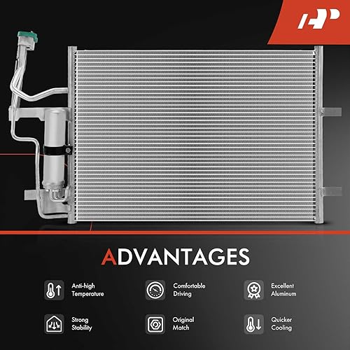 Miniatura 5 de A-Premium Condensador de aire acondicionado compatible con Mazda 3 2004-2009, 5 2006-2010, 3 Sport 2009, 2.0L 2.3L, Reemplazo # CN3094PFC, BPYK6148Z