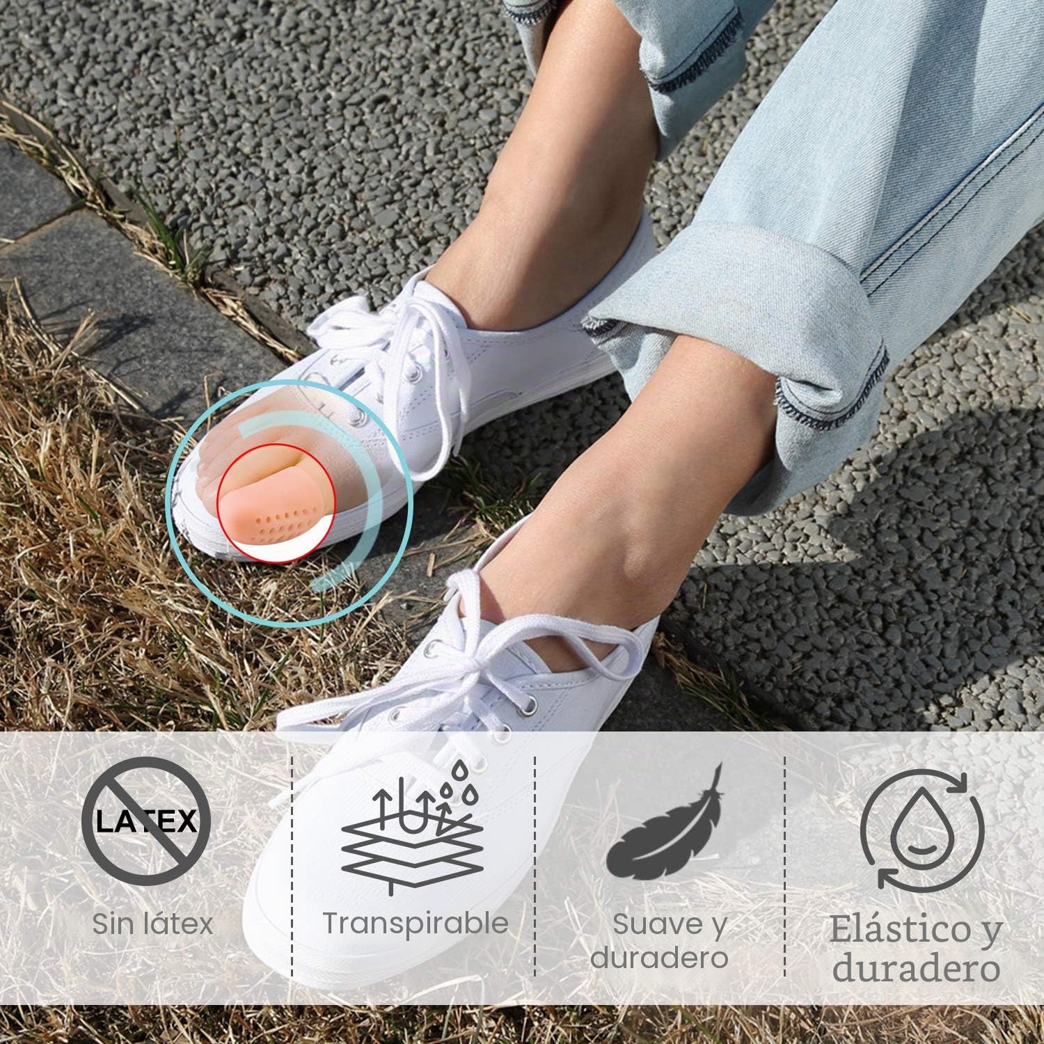 Welnove Fundas para Dedos Gordos del Pie Protectores Mangas de Dedos Transpirables para Callos, Ampollas, Uñas Perdidas o Encarnadas Paquete de 10 (Melocotón)