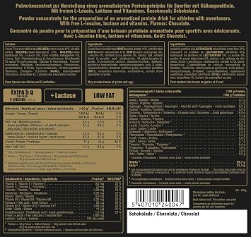 PEAK Whey Selection - 900g Flavour Chocolate I 30 Servings I for Muscle Growth I Protein Source: Whey Concentrate, Isolate, Hydrolysate + Free L-Leucine I with Lactase