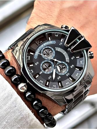 Premium  zel Serisi Metal Kordon Erkek Kol Saati-Bileklik Hediyeli