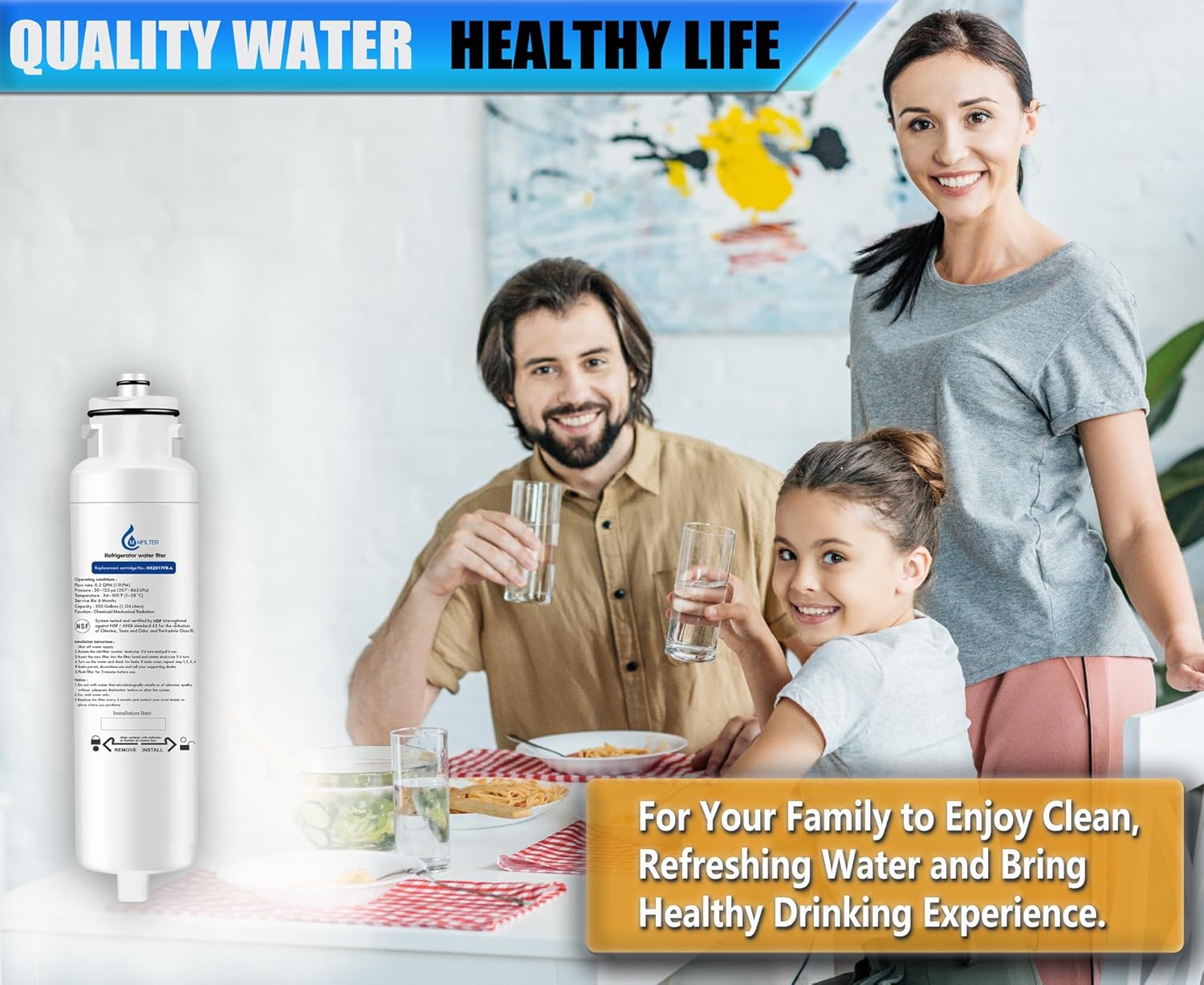 HX2017FR-A HX2017F-A refrigerator water filter,replacement Compatible with Hisense HX2017FR-A HX2017F-A Hisense HRF266N6CSE HRF266N6CSE1 HRF209N6CSE HRF254N6TSE HRF254N6DSE (1-PACK)