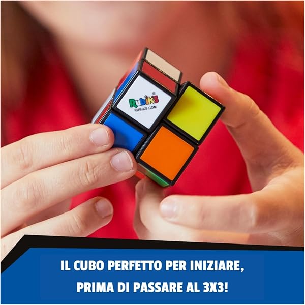 RUBIK'S, SPIN MASTER, il Cubo di Rubik's 2X2 MINI, L'Originale, con 2 Strati da 4 Cubi, Rompicapo Professionale a combinazione di colori, Tascabile, adatto a bambini da 8+, - 2