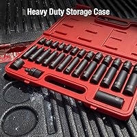 Vista 4 de Sunex 3329 3/8-Inch Drive Standard and Deep Metric Impact Socket Set, Metric, Standard/Deep, 6-Point, Cr-Mo, 8mm - 22mm, 29-Piece